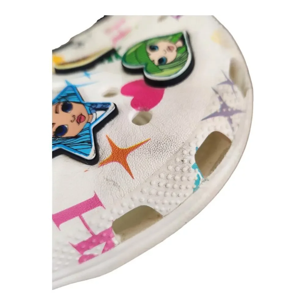 Crocs classic clog rainbow high white size J3